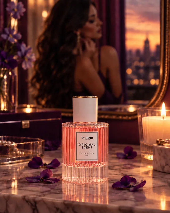 Makyaj masasında Venom™ Original Scent parfüm